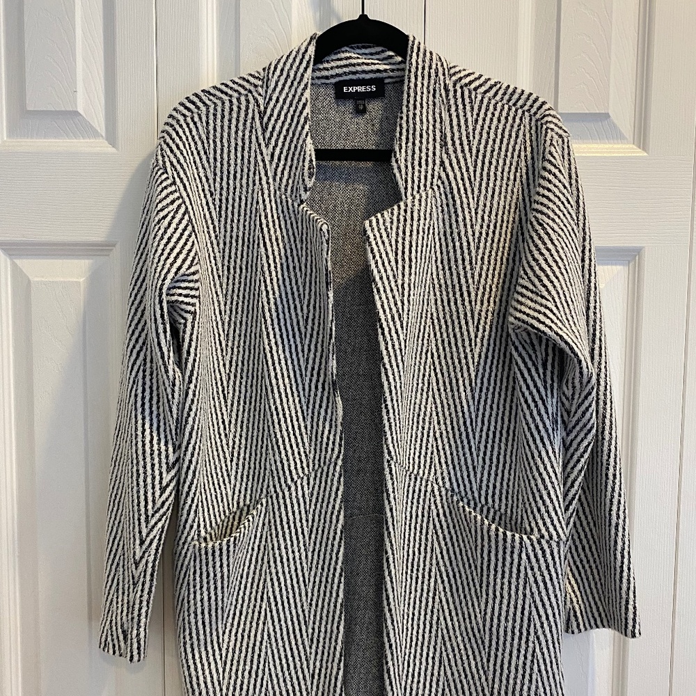 Express striped open sweater